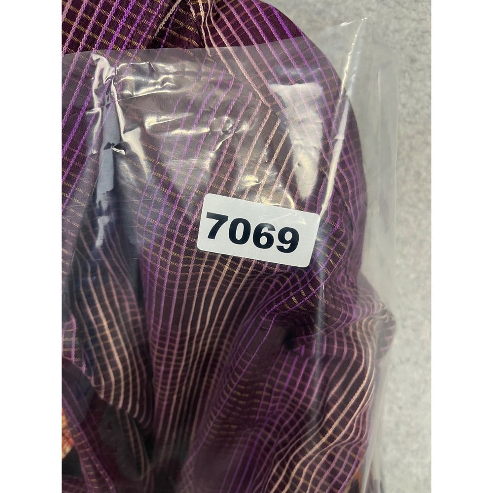 Jerry Garcia Shirt Mens 2XL Stripe Purple Plaid Long Sleeve Contrast Flip Cuff - Picture 8 of 8